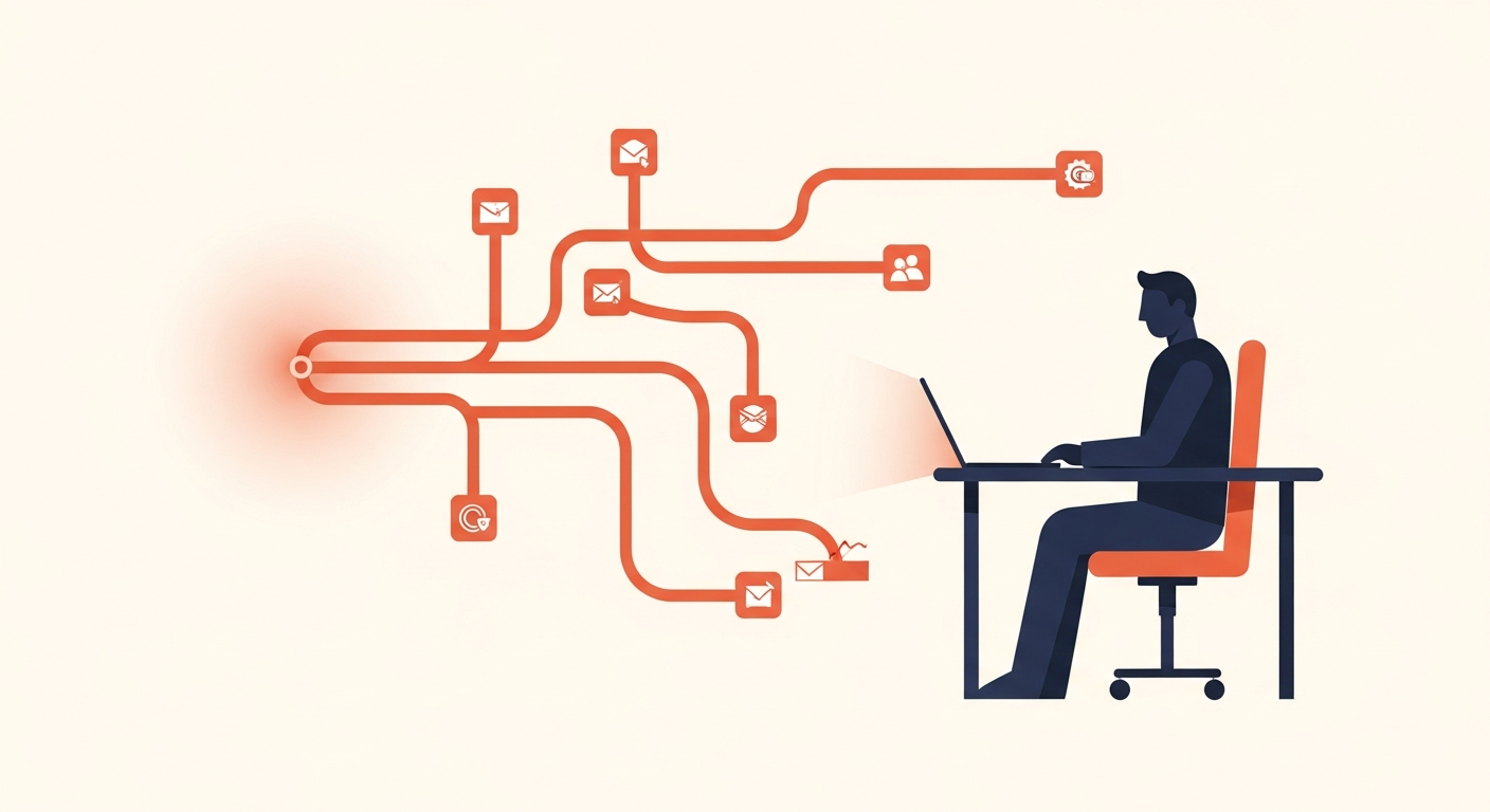 Connected accounting firm workflow showing automated systems working together